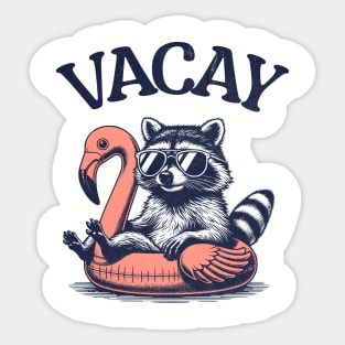 Vacay - Floating Raccoon Sticker